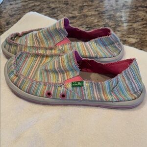 Sanuk Kids' Striped Glitter Slip-On Slippers